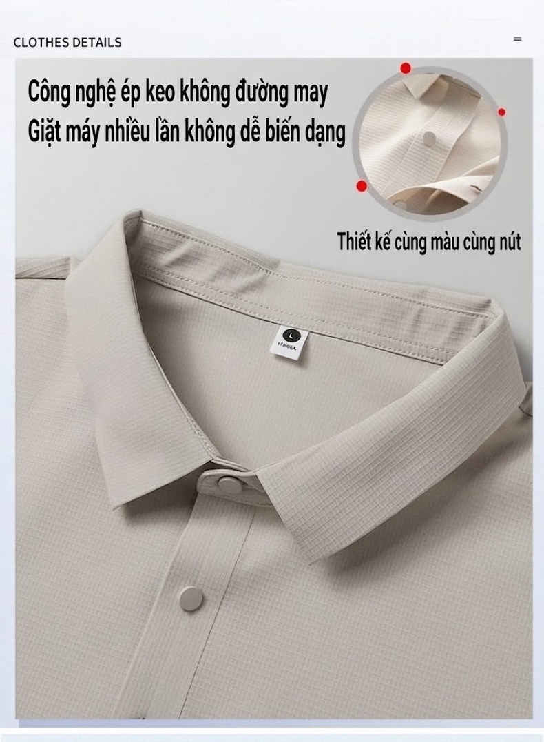 Áo Polo Nam Ngắn Tay Công Sở Thoáng Mát Kháng Khuẩn Chống Nhăn Chống Tia UV Màu Đen, Trắng, Nâu, Xám... chi tiết 4