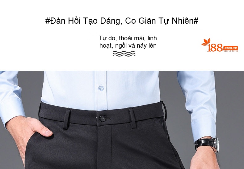 Quần Tây Nam Ống Đứng Dáng Suông Chất Liệu Lông Cừu Thoáng Khí Màu Đen, Xanh Navy chi tiết 11