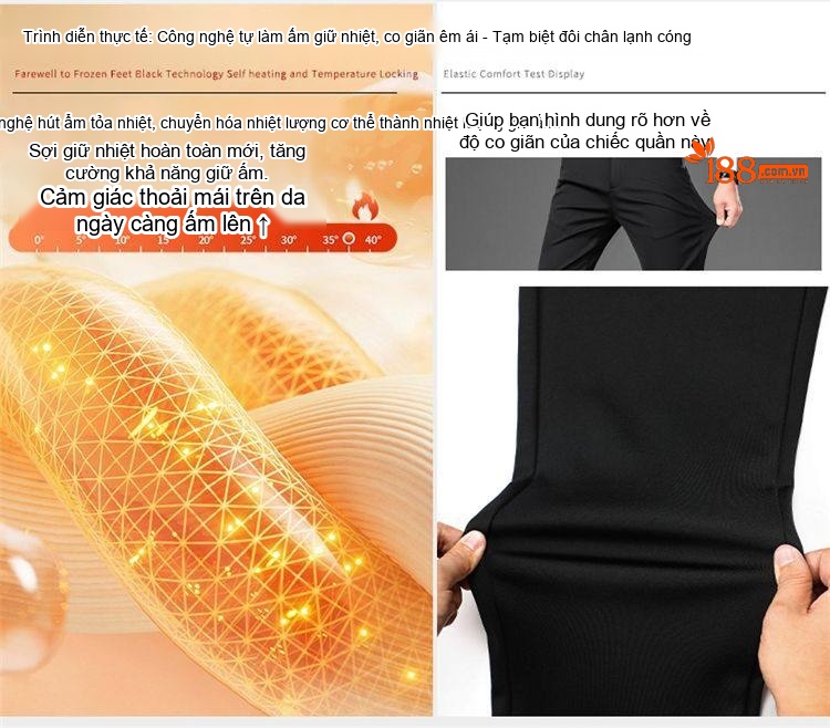Quần Tây Nam Dáng Suông Bốn Chiều Co Giãn Chống Nhăn Cao Cấp Màu Đen, Xám, Be, Xanh Navy chi tiết 4