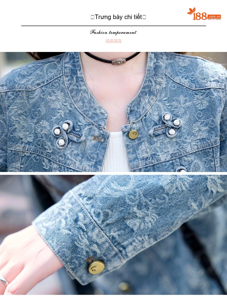 Set Bộ Quần Áo Nữ In Họa Tiết Quần Ống Rộng Phong Cách Thời Trang Màu Xanh Denim chi tiết 19