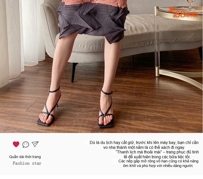 Váy Pleats Nữ Dáng Suông Không Tay Họa Tiết Kim Cương Màu Xám, Xanh Dương, Tím Than, Hồng chi tiết 3