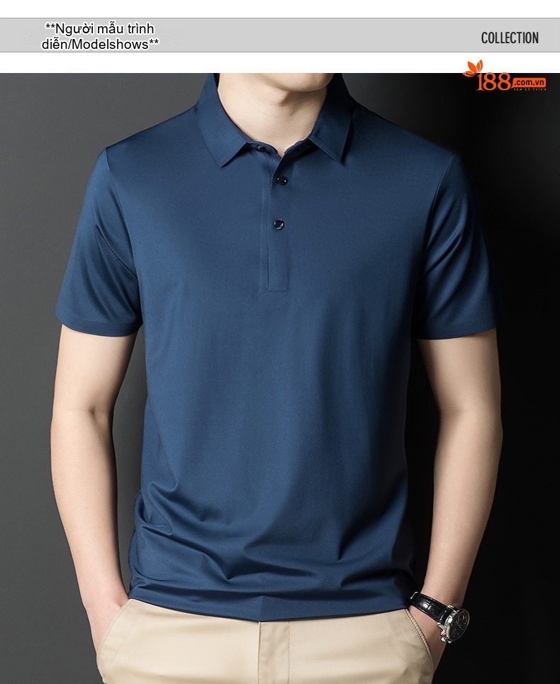 Áo Thun Polo Nam Tay Ngắn Thoáng Khí Phong Cách Hàn Quốc Màu Đen, Xanh Navy, Tím, Xám... chi tiết 6