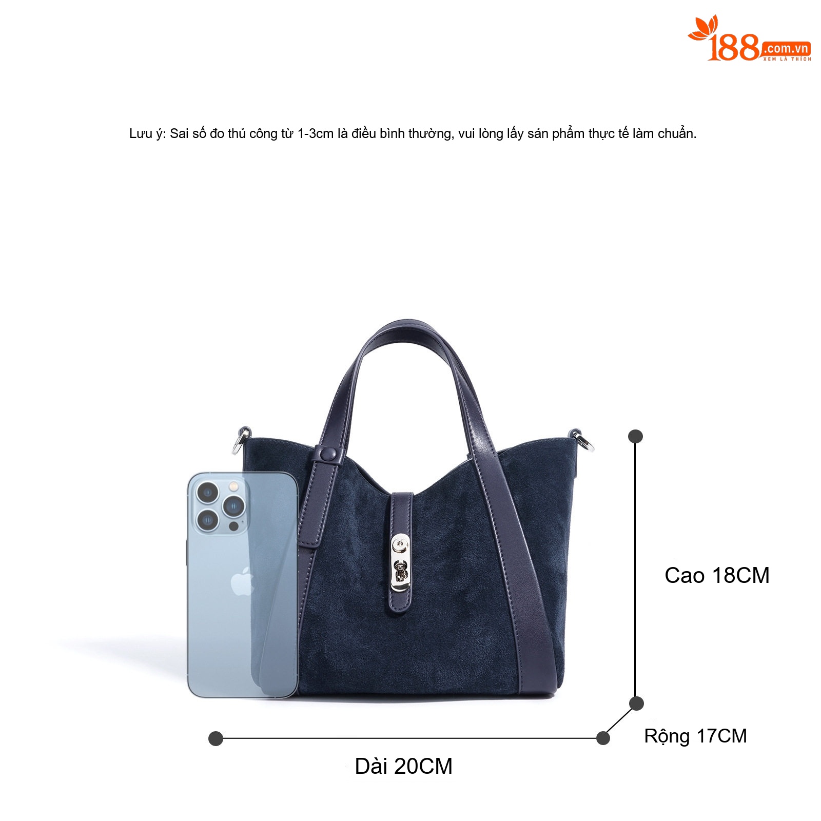 Túi Xách Tay Nữ Lớn Thiết Kế Độc Đáo Phong Cách Retro Màu Xanh Navy, Nâu, Tím