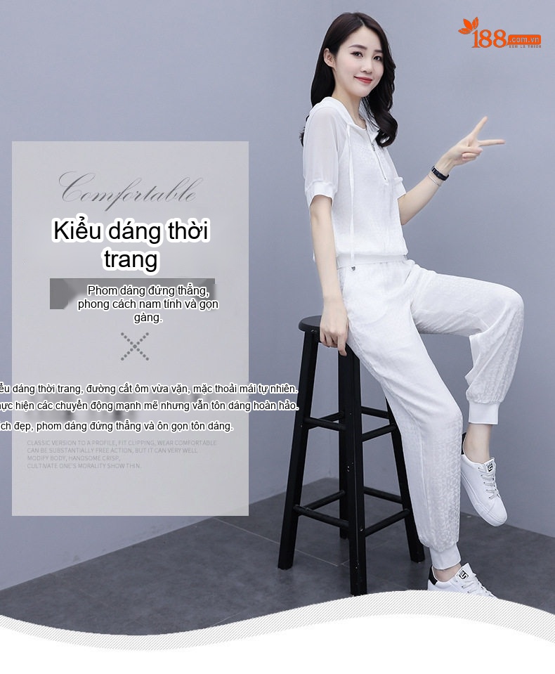 Bộ Quần Áo Nữ Mùa Xuân Hè Thiết Kế Thời Trang Trẻ Trung Màu Trắng, Vàng, Đen chi tiết 2