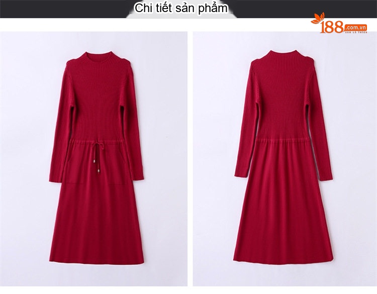 Set Váy liền thân Nữ Dệt Kim Áo Khoác Lửng Xẻ Tà Phong Cách Thanh Lịch Màu Be, Nâu, Tím, Đỏ chi tiết 30
