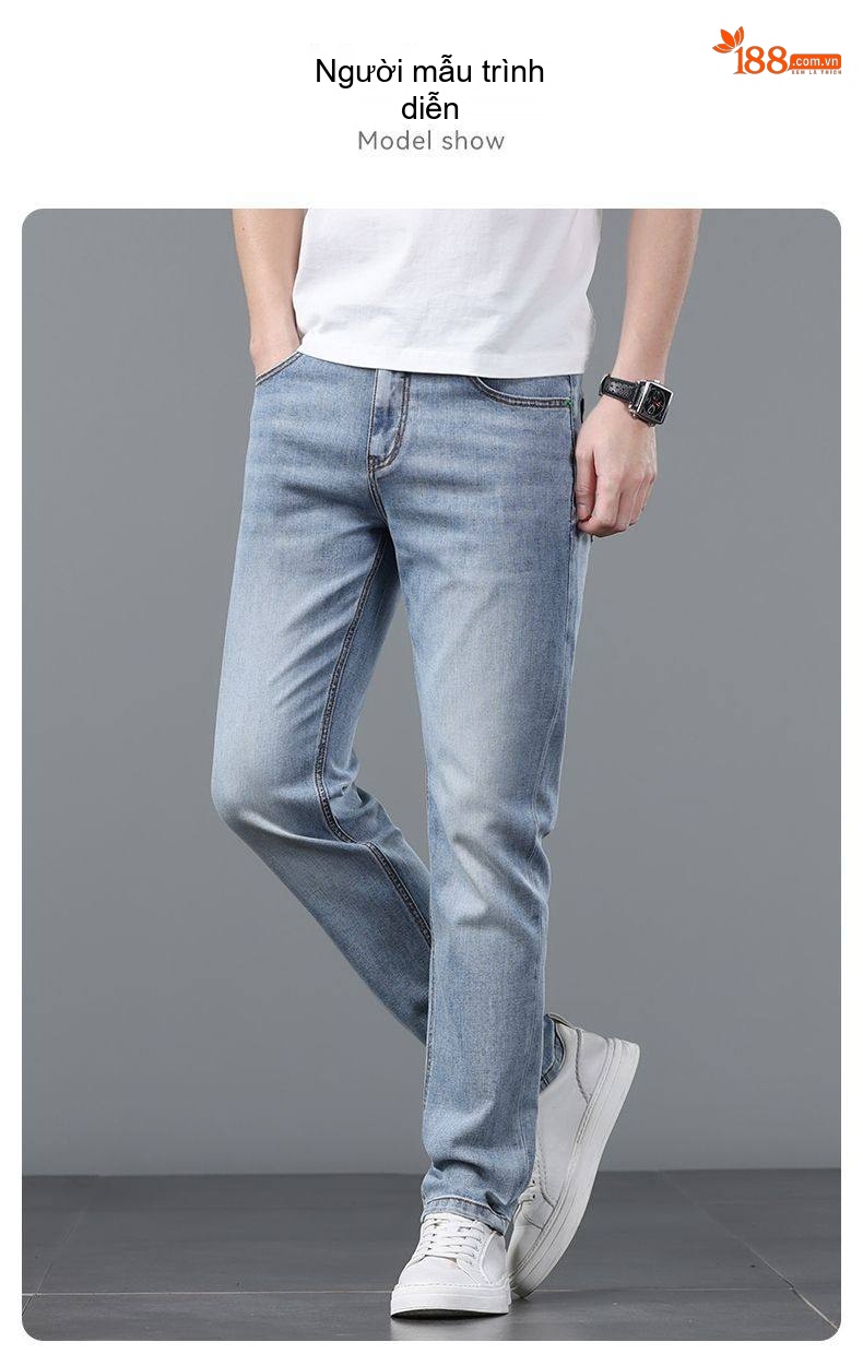 Quần Jeans Nam Ống Đứng Co Giãn Thoải Mái Màu Đen, Xám chi tiết 21