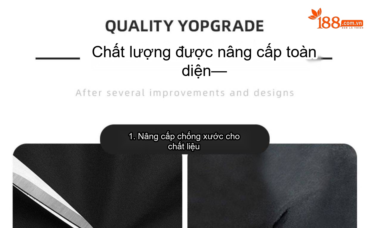 Balo Nam Đeo Lưng Vải Dù Chống Nước Chống Sốc Laptop Đi Học Du Lịch Leo Núi Màu Đen chi tiết 10