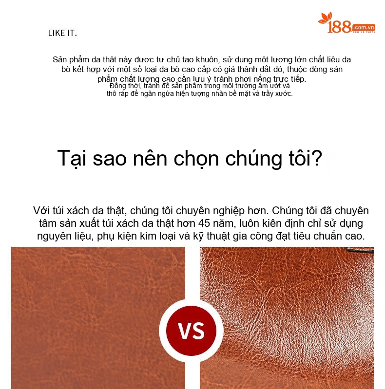Túi Đeo Chéo Nữ Da Thật Dung Tích Lớn Thiết Kế Tối Giản Màu Nâu, Đen chi tiết 3