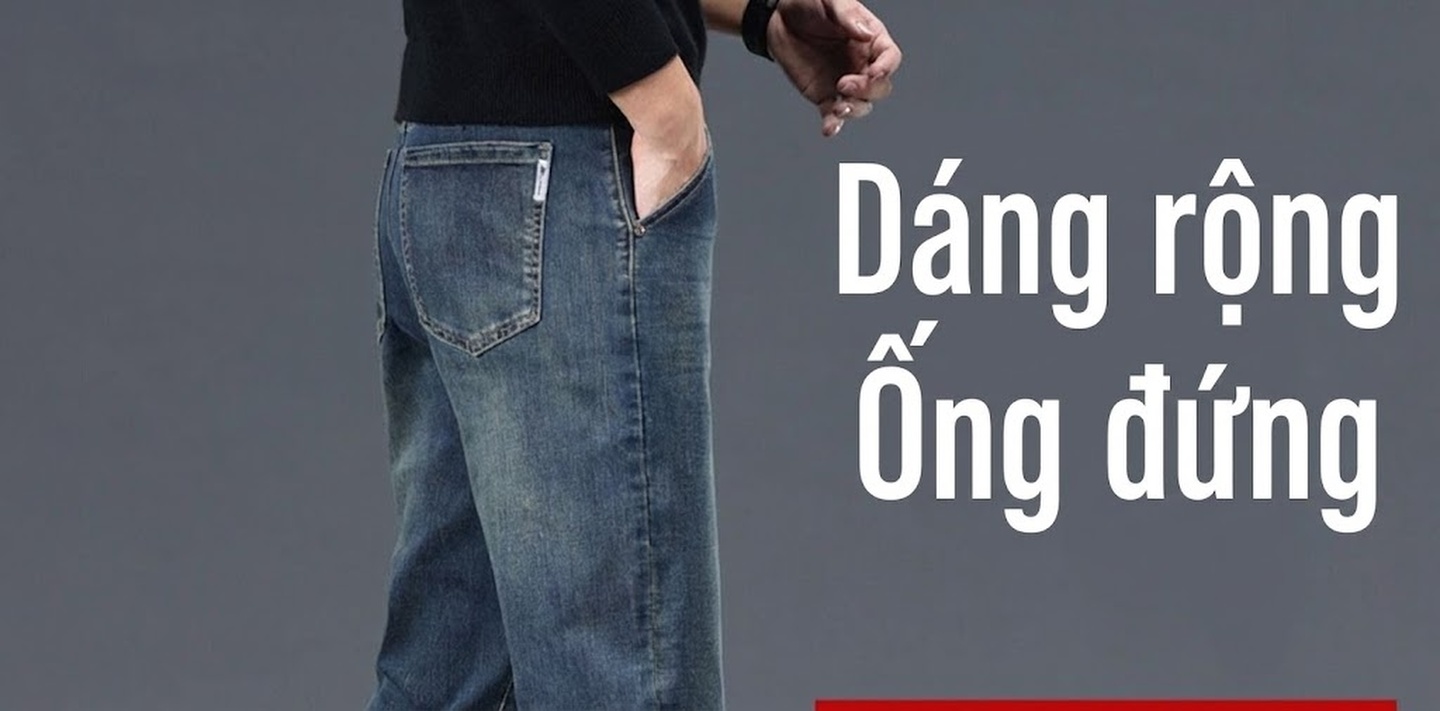 Quần Jean Nam Ống Đứng Rộng Thoải Mái Phong Cách Trung Niên Màu Xanh Dương