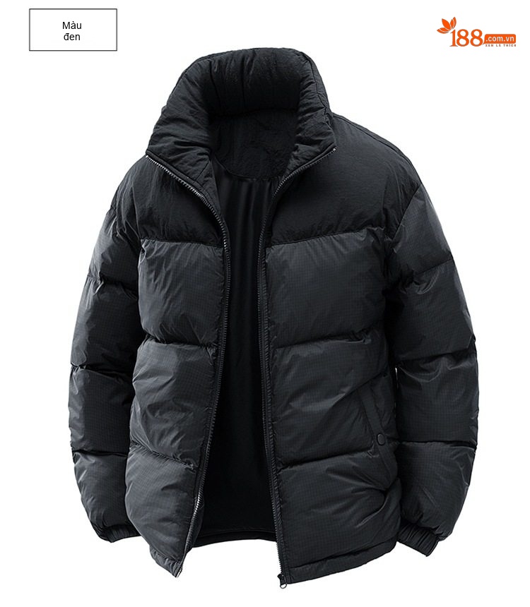 Áo Khoác Cotton Nam Nữ Có Mũ Trùm Đầu Tháo Rời Được Dáng Rộng Lót Dày Màu Vàng, Đen chi tiết 24