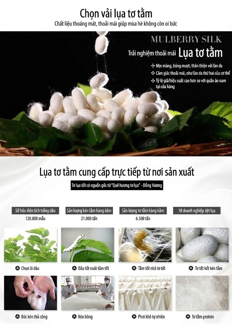 Áo Sơ Mi Nam Lụa Tơ Tằm Tay Ngắn Họa Tiết Jacquard Màu Xanh Lam chi tiết 5