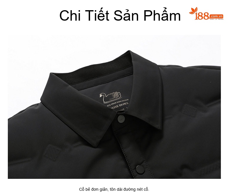 Áo Khoác Phao Nam Lông Vũ Trắng Dáng Ngắn Giữ Ấm Mùa Đông Màu Đen, Xám, Xanh Navy chi tiết 20