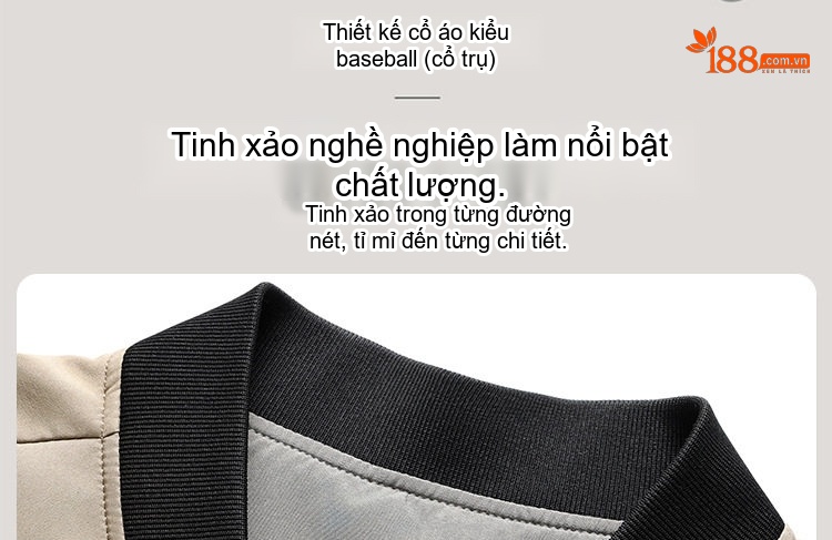 Áo Khoác Bomber Nam Dáng Ôm Hai Mặt Thu Đông Màu Be, Đỏ, Xanh Navy, Đen... chi tiết 8