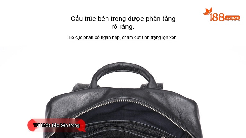 Balo Đeo Vai Nam Da Thật Sức Chứa Lớn Phong Cách Doanh Nhân Màu Đen, Nâu chi tiết 28