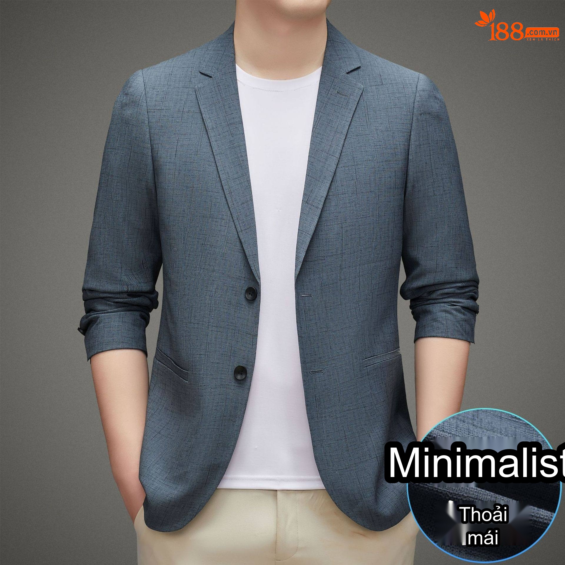 Áo Vest Nam Trung Niên Vải Dệt Kim Phong Cách Doanh Nhân Màu Xám Xanh