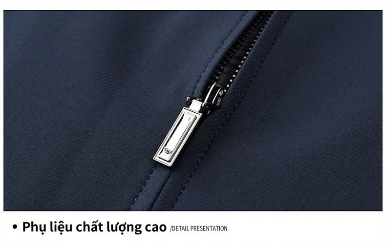 Áo Khoác Bomber Nam Cổ Bẻ Khóa Kéo Màu Đen, Xanh Navy, Xám chi tiết 27