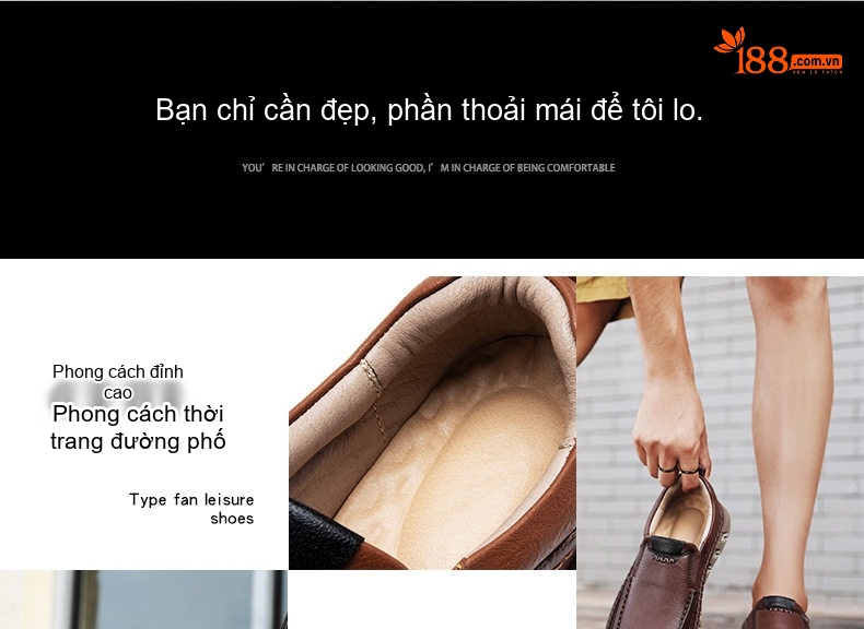 Giày Lười Nam Da Bề Mặt Chiều Cao Đế Khoảng 3.5cm Màu Nâu, Đen chi tiết 3