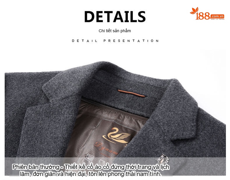 Áo Khoác Blazer Nam Hai Mặt Lông Cừu Áo Phao Lót Lông Vũ Có Thể Tháo Rời Màu Đen, Nâu, Xám chi tiết 37