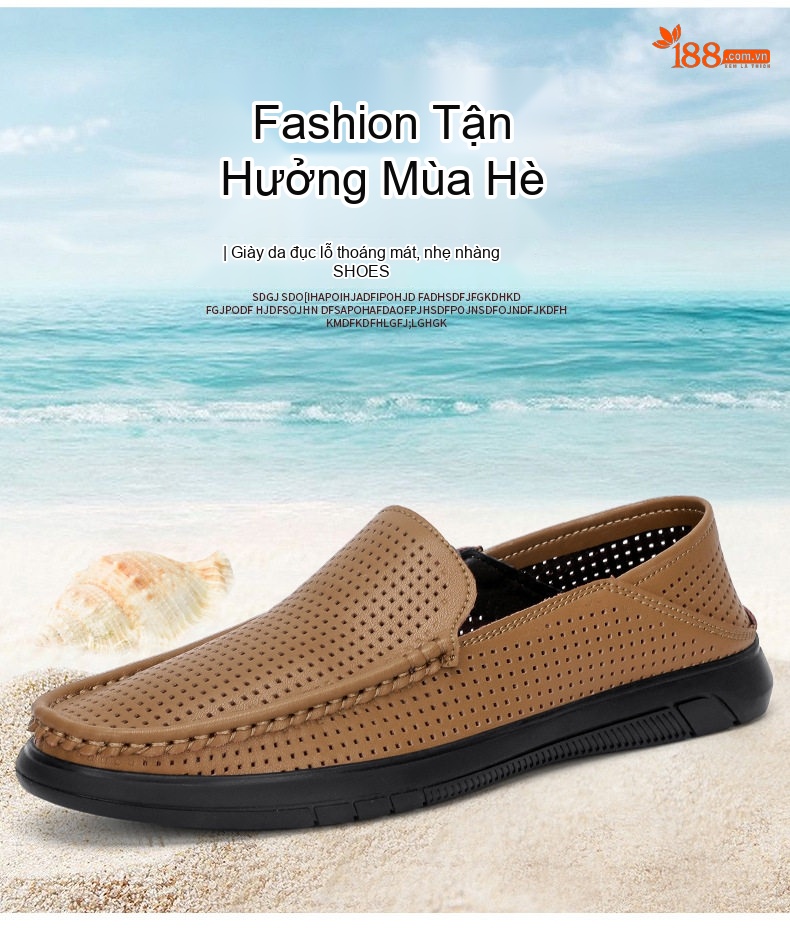 Giày Lười Nam Da Thật Thoáng Khí Chiều Cao Đế Khoảng 3cm Màu Đen, Nâu chi tiết 2