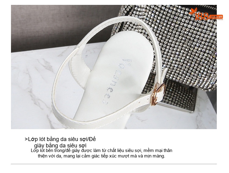 Giày Sandal Cao Gót Nữ Siêu Cao Gót 26cm Quai Mảnh Hở Ngón Da Bóng Màu Đen, Trắng, Đỏ chi tiết 5