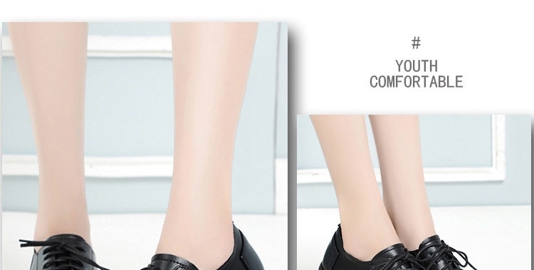 Giày Da Nữ Buộc Dây Da Mềm Đế Mềm Chiều Cao Đế Khoảng 2cm Màu Đen, Trắng chi tiết 3