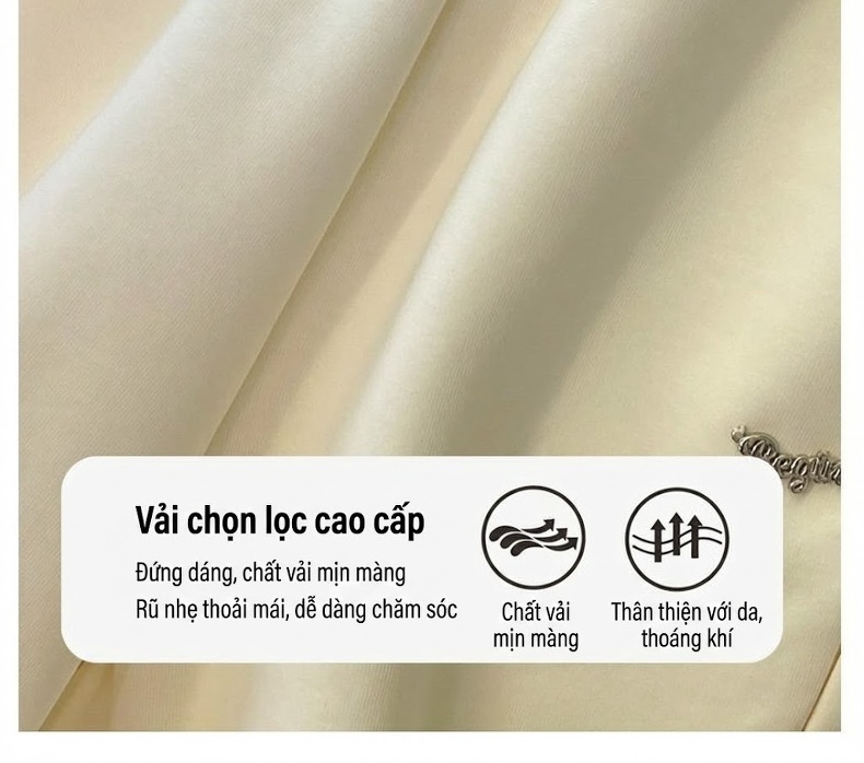 Bộ Quần Áo Thể Thao Nữ Áo Khoác Quần Ống Rộng Phong Cách Trẻ Trung Màu Kem, Xanh chi tiết 7