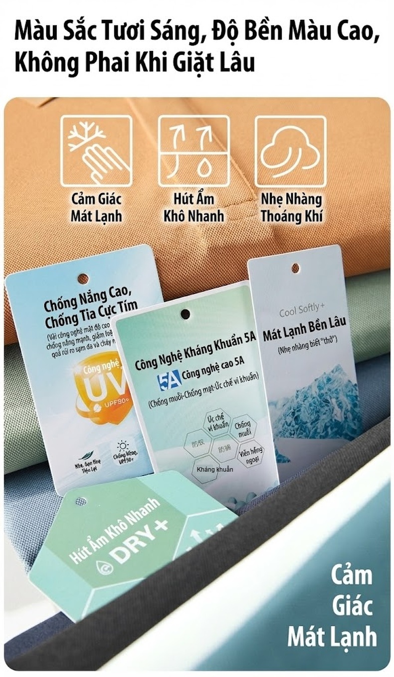 Áo Polo Nam Tay Ngắn Lụa Tằm In Họa Tiết Thoáng Mát Màu Xanh, Đen, Xám chi tiết 7