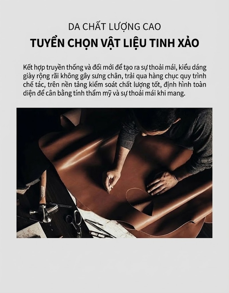 Giày Tây Buộc Dây Nam Da Bò Dập Vân Cá Sấu Chiều Cao Đế Khoảng 3cm Màu Đen, Nâu chi tiết 2