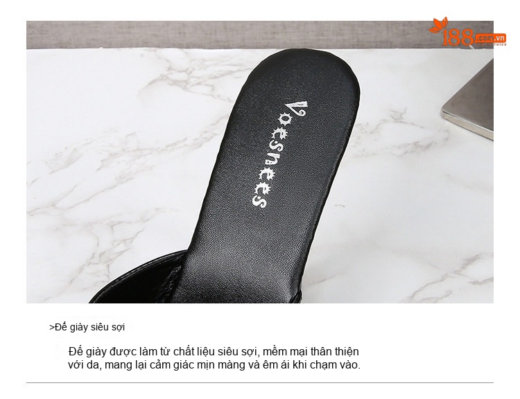 Dép Gót Nhọn Nữ Da Bóng Hở Mũi Chiều Cao Đế 11cm Màu Đen, Đỏ, Da Báo, Xanh... chi tiết 7