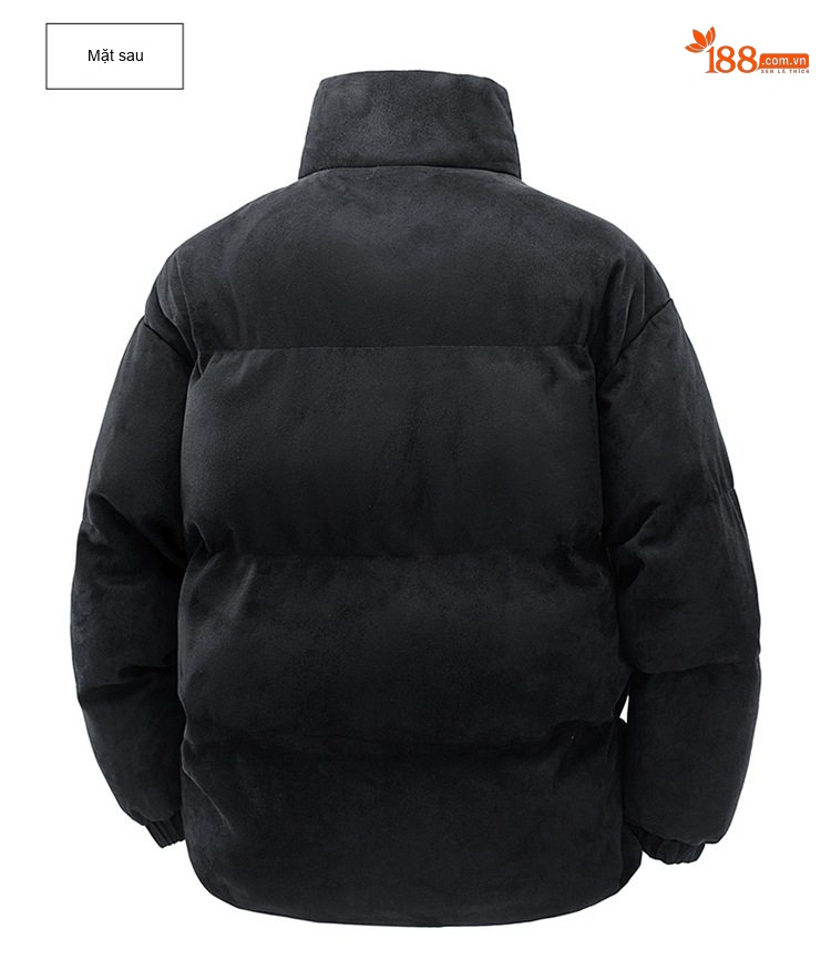 Áo Khoác Cotton Nam Nữ Cổ Trụ Dáng Rộng Màu Đen, Nâu, Xám chi tiết 26