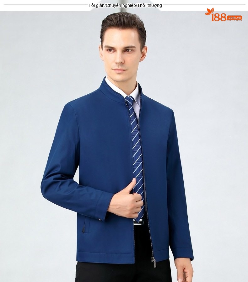 Áo Khoác Bomber Nam Lụa Tằm Tơ Dáng Ôm Chống Nhăn Màu Đen, Xám, Xanh Navy, Đỏ... chi tiết 17