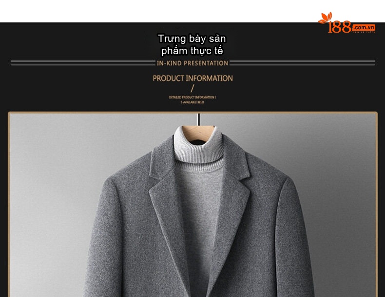 Áo Vest Nam 50% Len Kẻ Houndstooth Thu Đông Dáng Ôm Ngắn Màu Nâu, Xám, Đen chi tiết 8