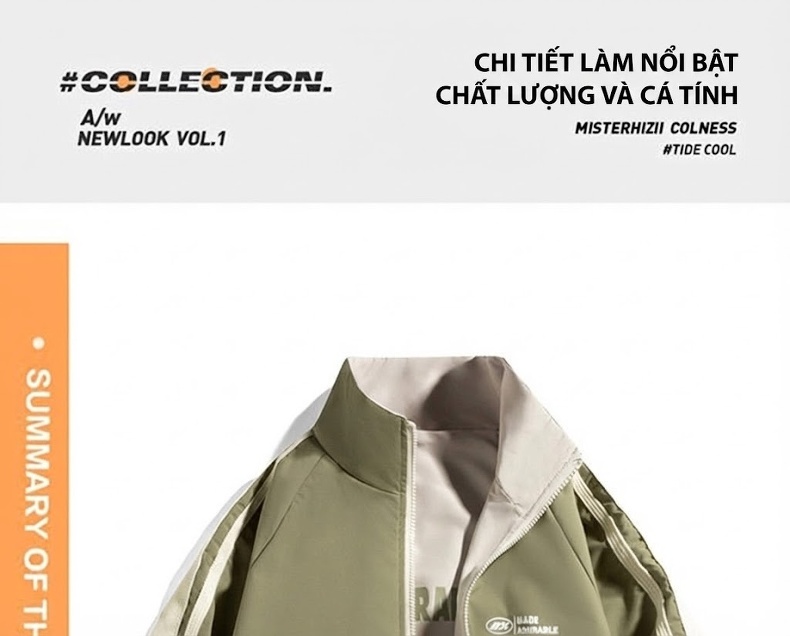 Áo Khoác Nam Dáng Bomber Lót Lông Cừu Non Dày Dặn Hai Mặt Khóa Kéo Màu Đỏ, Đen, Xanh Lá, Nâu... chi tiết 4