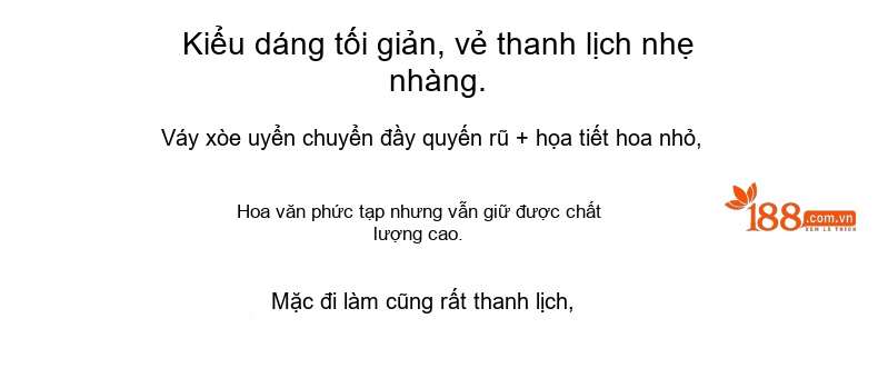 Váy Dài Tay dáng chữ A Họa Tiết Hoa Nhỏ Cổ Điển Thắt Eo Phong Cách Pháp chi tiết 12