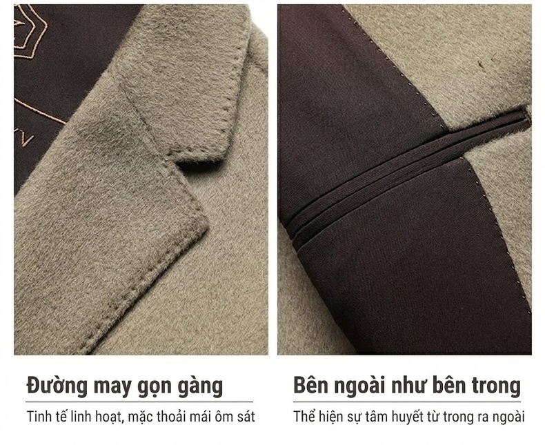 Áo Vest Nam 100% Lông Cừu Thu Đông Dáng Ôm Màu Nâu, Xám, Xanh Navy, Đen chi tiết 10