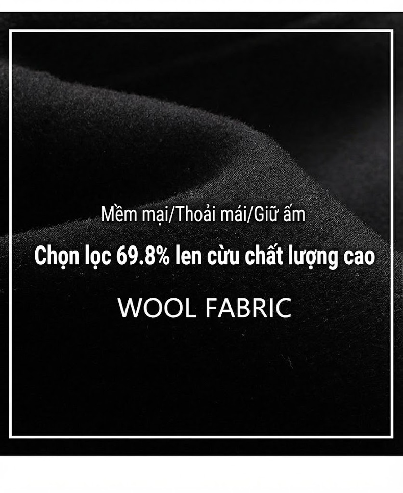 Áo Khoác Dạ Nam Dáng Dài Lót Lông Vũ Trắng Có Khăn Choàng Cổ Màu Xám, Đen chi tiết 7
