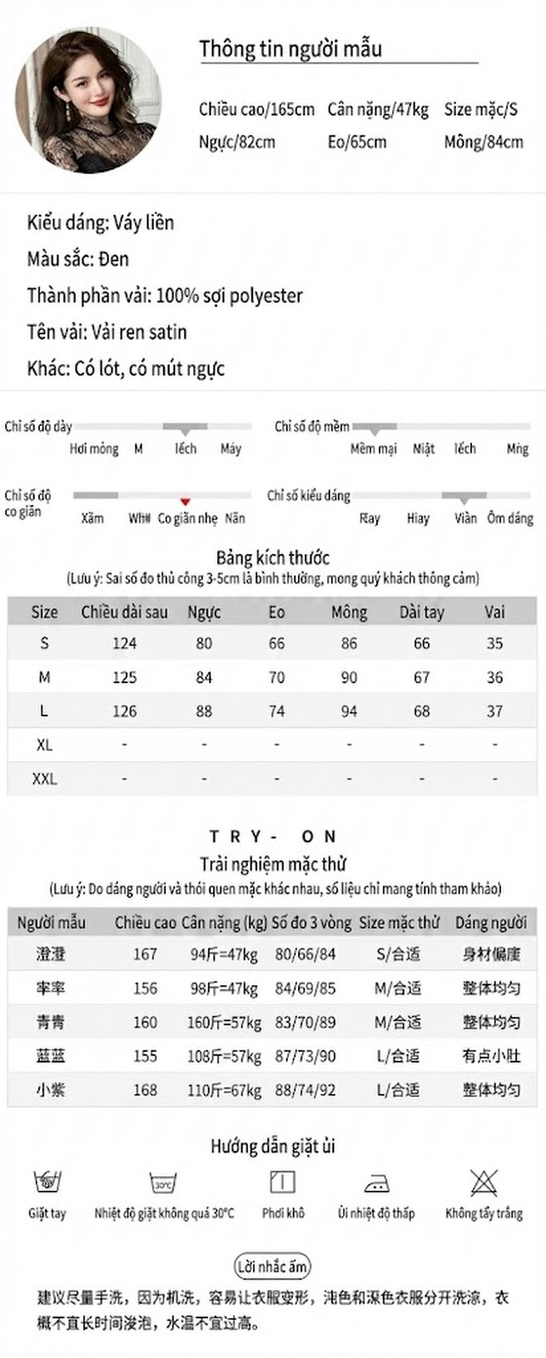 Đầm Ôm Body Nữ Tay Dài Phối Ren Quyến Rũ Thiết Kế Bất Đối Xứng Màu Đen chi tiết 2