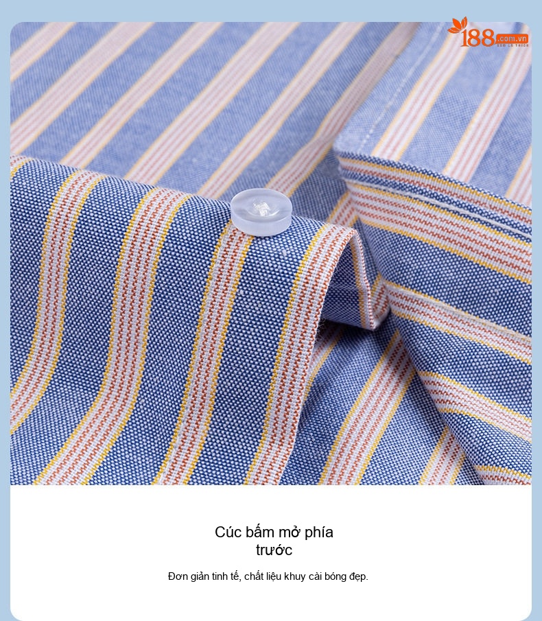 Áo Sơ Mi Nam Tay Dài Oxford Cotton Thoáng Khí Họa Tiết Kẻ Sọc Lớn Màu Xanh Dương, Đen, Trắng, Xám... chi tiết 22