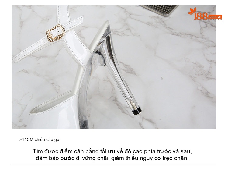 Giày Sandal Cao Gót Nữ Hở Ngón Gót Nhọn Đính Đá Gót Cao 11cm Màu Đen, Đỏ, Vàng, Hồng... chi tiết 7