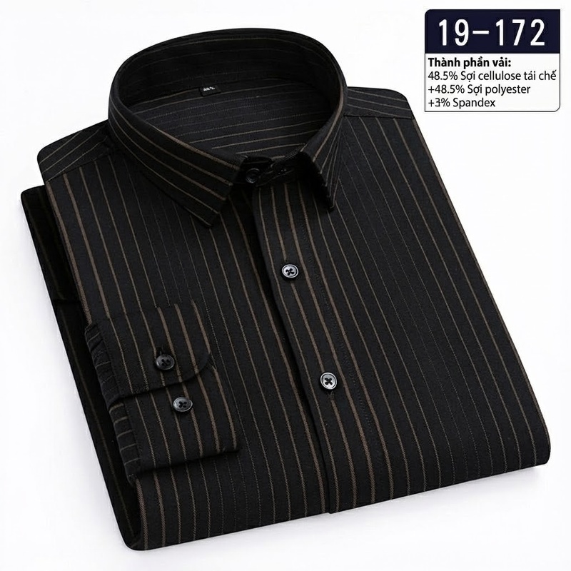 Áo Sơ Mi Dài Tay Nam Sợi Tre Họa Tiết Kẻ Caro Màu Xám, Nâu, Đen, Xanh Navy... chi tiết 10