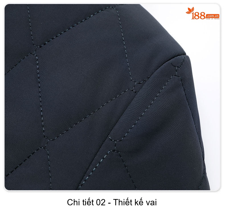 Áo Khoác Bông Nam Có Mũ Trùm Đầu Cotton Lót Lụa Tằm Ngắn Tay Giữ Ấm Màu Đen, Xanh Navy chi tiết 23
