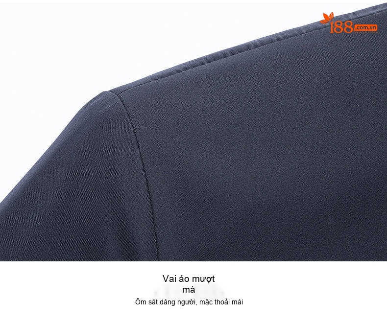 Áo Khoác Nam Cổ Bẻ Nút Bấm Phong Cách Công Sở Màu Xanh Navy, Kem chi tiết 21