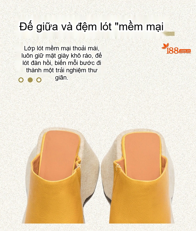Dép Sục Nữ Hở Mũi Đế Xuồng Phong Cách Quốc Dân Chiều Cao Đế Khoảng 6cm Màu Đen, Vàng, Hồng chi tiết 6
