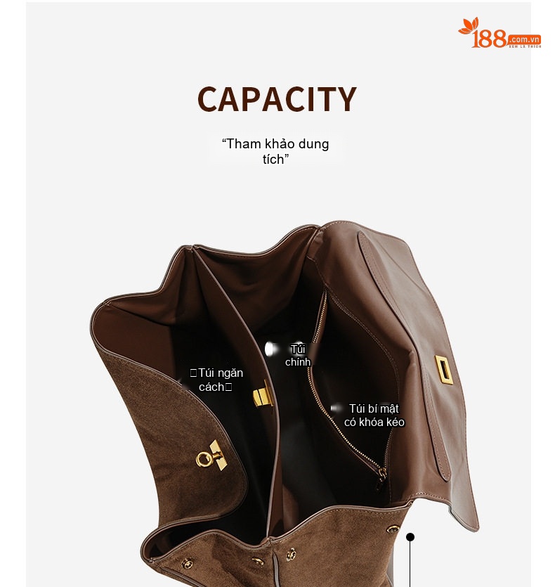 Túi Rodeo Nữ Da Bò Mờ Kelly Tote Bag Dung Tích Lớn Đeo Vai Xách Tay chi tiết 4