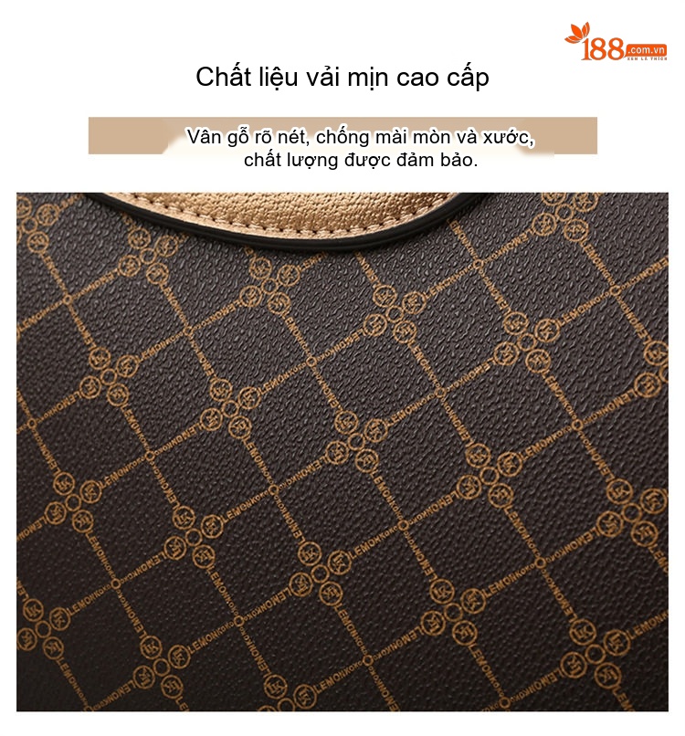 Túi Xách Tay Nữ Đeo Chéo Dung Tích Lớn Phong Cách Âu Mỹ Cổ Điển Màu Nâu chi tiết 6