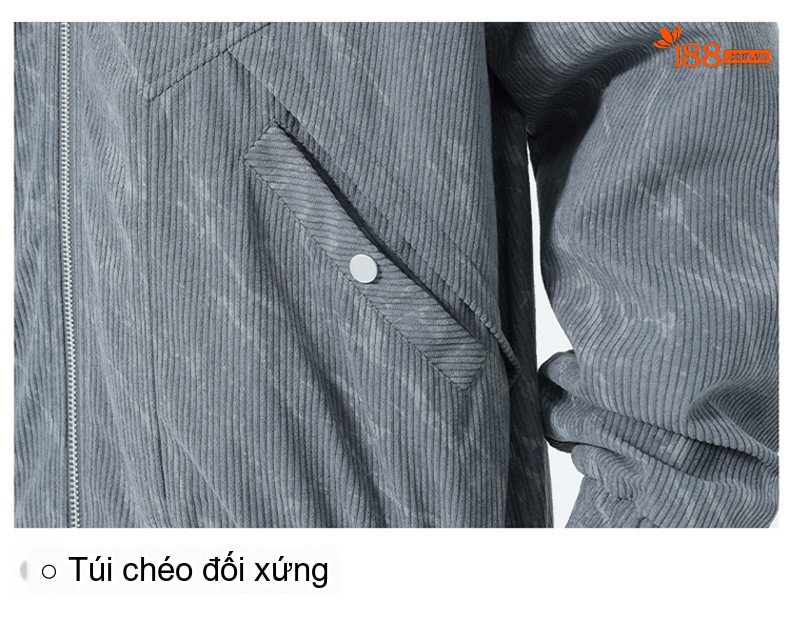 Áo Khoác Nam Cổ Bẻ Dáng Ngắn Phong Cách Retro Vải Đũi Màu Xám, Đen, Xanh Rêu, Nâu chi tiết 7