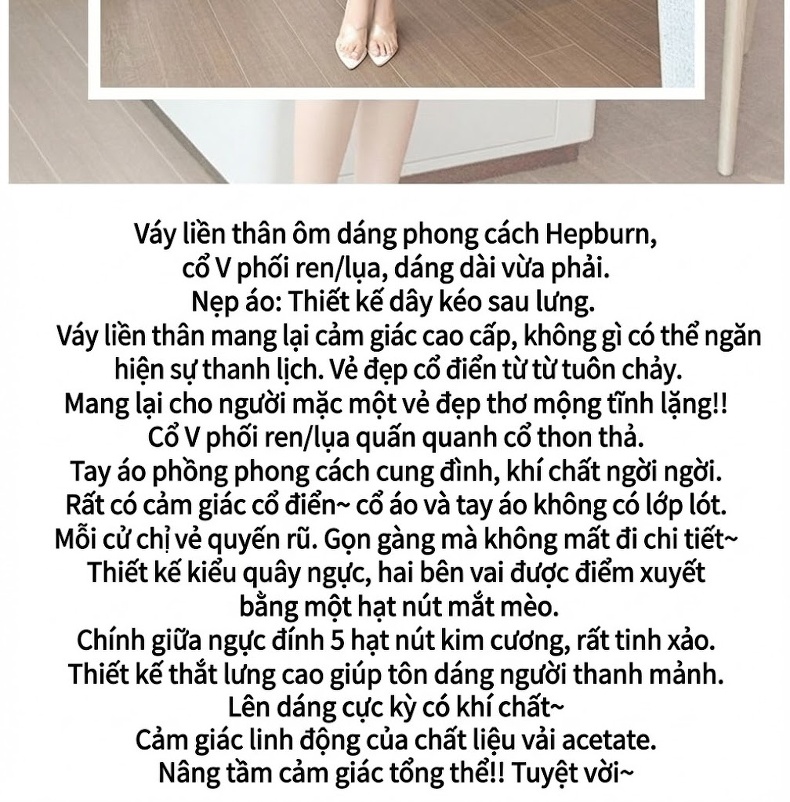 Đầm Ôm Body Cổ chữ V Ren Tay Ngắn Phong Cách Hepburn Màu Đen, Xanh chi tiết 2