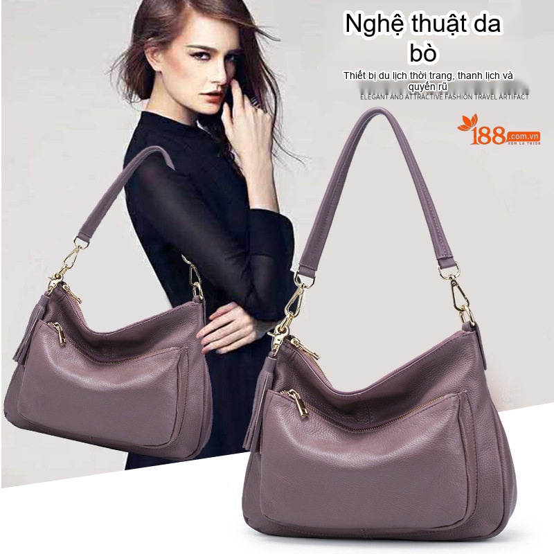 Túi Đeo Vai Nữ Da Bò Thời Trang Túi Tote Túi Đeo Chéo Túi Xách Tay Màu Tím