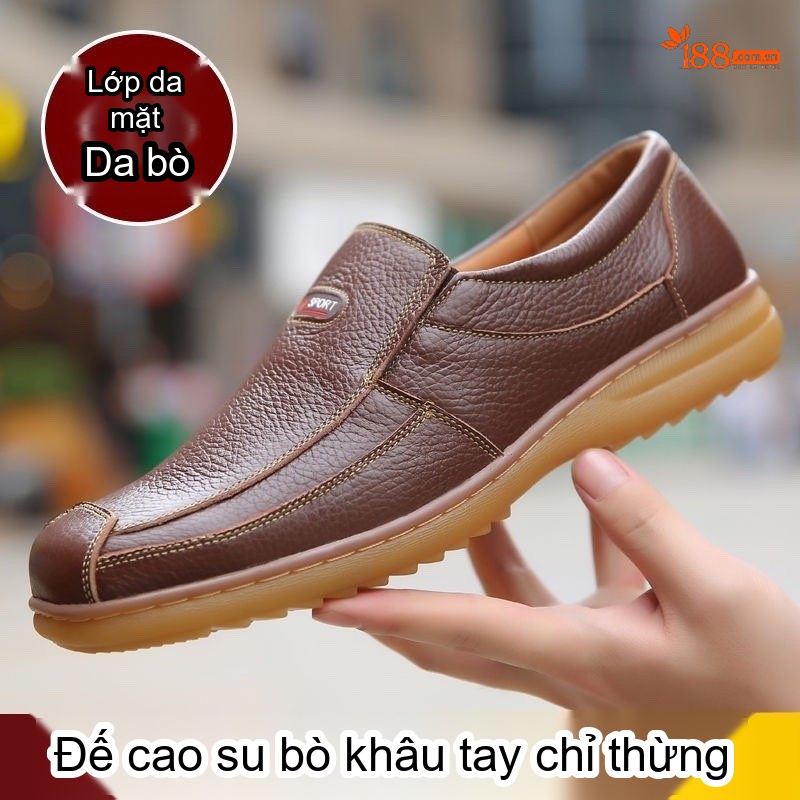 Giày Tây Buộc Dây Nam Da Bò Chiều Cao Đế Khoảng 4cm Màu Đen, Nâu chi tiết 20