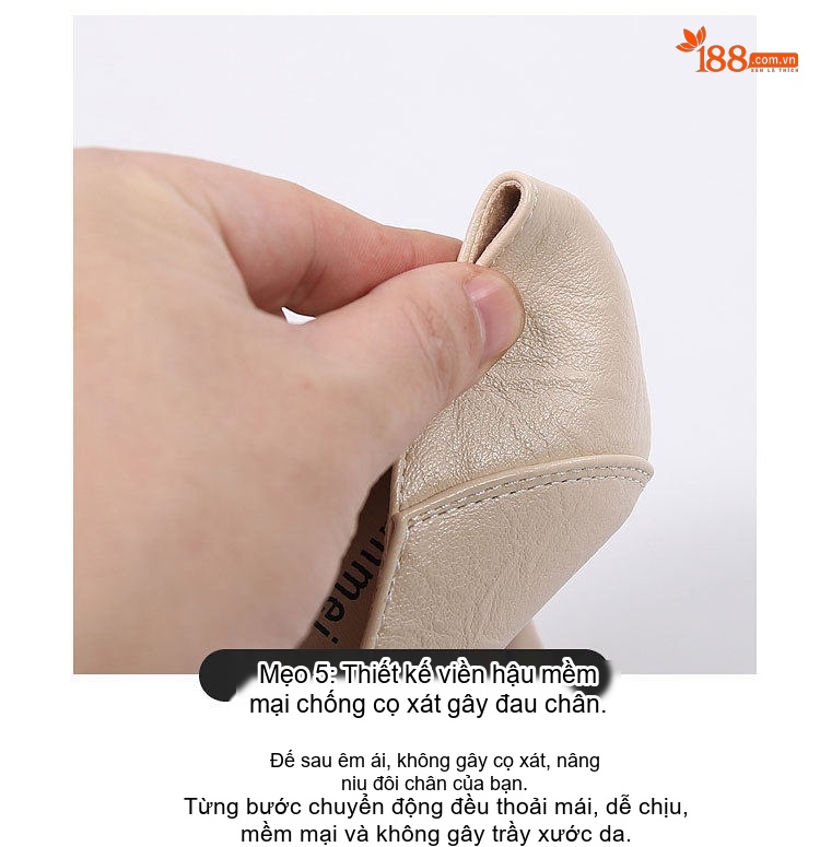 Giày Cao Gót Nữ Da Mềm Chiều Cao Đế Khoảng 6cm Kiểu Hàn Quốc Màu Đen, Kem chi tiết 11